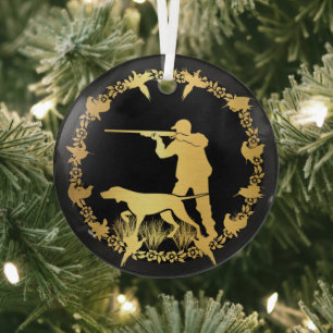 Goldener Jäger Ornament Aus Glas