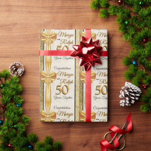 Goldener Jahrestag Geschenkpapier