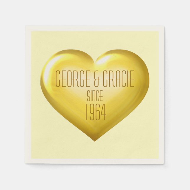 Goldener Jahrestag Serviette (Vorderseite)