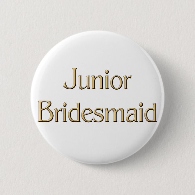 Goldener Juniorbrautjungfernknopf Button (Vorderseite)