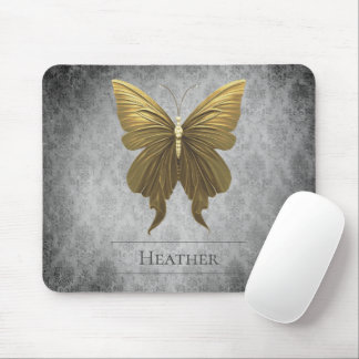 Goldener Juwelen-Schmetterling-Damaskus Mousepad