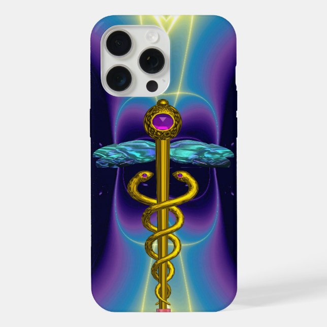 GOLDENER KADUZEUS-MONOGRAMM iPhone HÜLLE (Rückseite)
