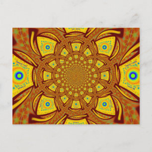 Goldener Kaleidoskop Kunst Druck Postkarte