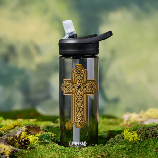 Goldener keltischer Kreuzschmuck  Trinkflasche
