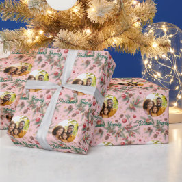 Goldener Kiefernrahmen Geschenkpapier