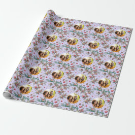 Goldener Kiefernrahmen Geschenkpapier