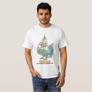 Goldener Kinnari Thailändischer Mythologischer Vog T-Shirt