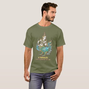 Goldener Kinnari Thailändischer Mythologischer Vog T-Shirt