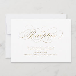 Goldener klassischer Hochzeitsempfang mit klassisc Einladung