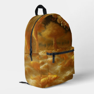 Goldener Koi Bedruckter Rucksack