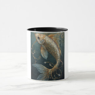 Goldener Koi-Fisch-Becher - Mystischer japanischer Tasse