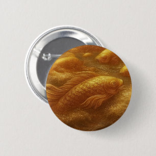 Goldener Koi-Knopf Button