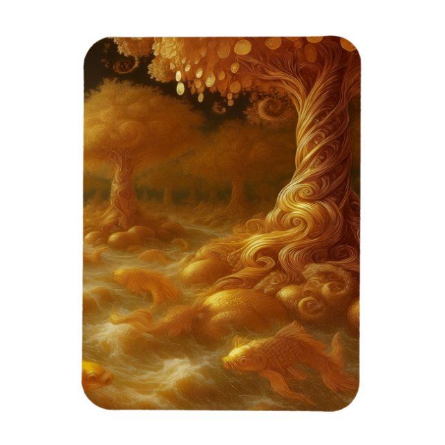 Goldener Koi Magnet (Vertikal)