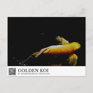 Goldener Koi Postkarte