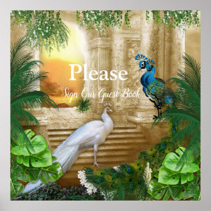 Goldener königlicher Pfau Tempel Träume Poster