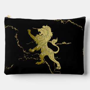 Goldener Königslöwe Schwarzer Marmor Zubehörtasche