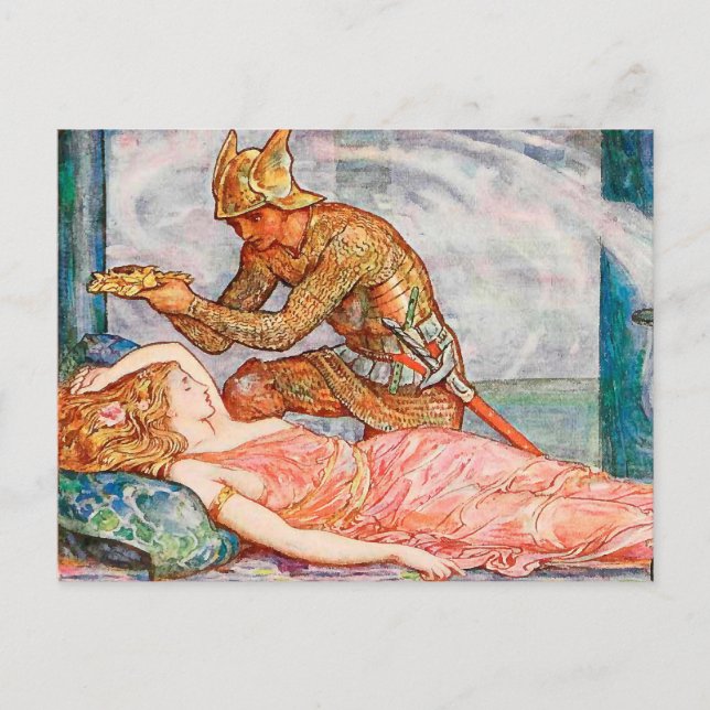 Goldener Kranz für die Märchenprinzessin Postkarte (Vorderseite)