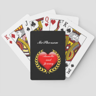 Goldener Kranz & Herz Ausdruck der Liebe Personali Spielkarten