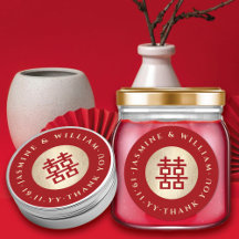 Goldener Kreis Doppeltes Glück Chic Chinesische Ho
