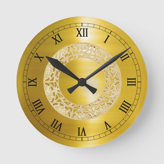 Goldener Kreis Runde Wanduhr (Vorderseite)