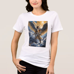 Goldener Krieger des Erzengels Michael des Himmels Tri-Blend Shirt