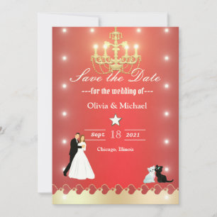 Goldener Kronleuchter Save The Date