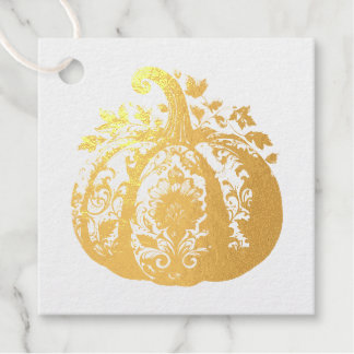 Goldener Kürbis Geschenkanhänger