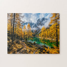 Goldener Lärchenwald am Bergsee Puzzle