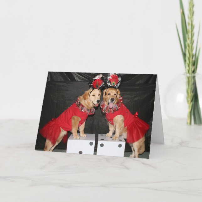 Goldener Las Vegas-Revuegirl-Geburtstag Karte (Vorderseite)