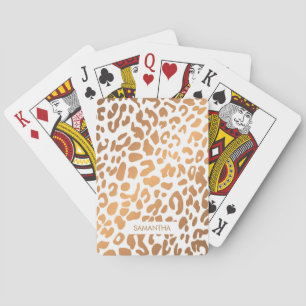 Goldener Leopard-Druck Spielkarten