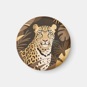 Goldener Leopard Dschungel Boho Wildnis Magnet