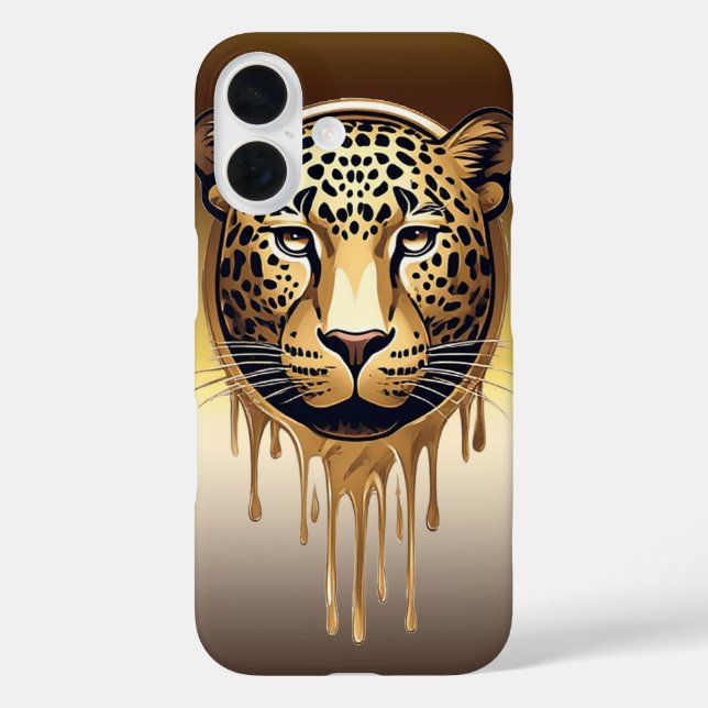 Goldener Leopard mit metallischen Tropfeffekten 🐆 Case-Mate iPhone Hülle (Rückseite)