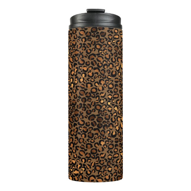 Goldener Leopardenmuster Thermosbecher (Vorderseite)