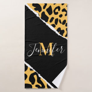 Goldener Leopardenprint Badehandtuch