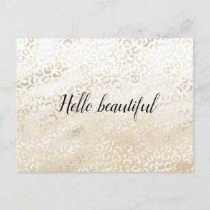 Goldener Leopardenprint Khaki Creme Beige Wasserfa Postkarte