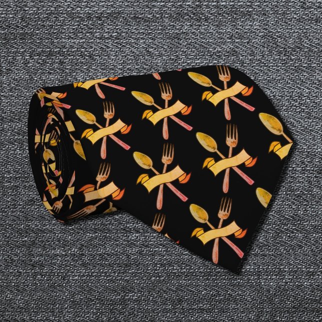 goldener Löffel und Gabel Krawatte (Von Creator hochgeladen)