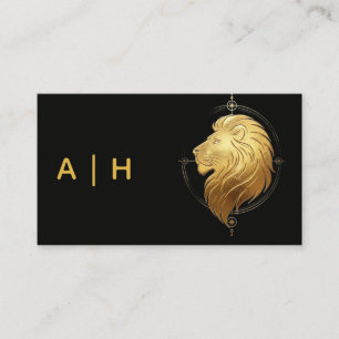 Goldener Look - Löwe - Sternzeichen - Monogramm sc Visitenkarte