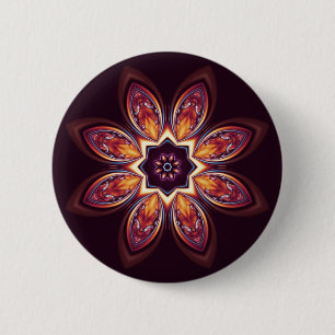 Goldener Lotos-Fraktal-Knopf Button