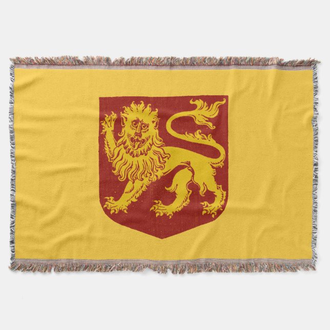 Goldener Löwe auf roter Schild-Wappenkunde Decke (Vorderseite)