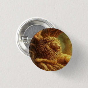 Goldener Löwe-Button Button