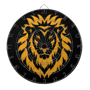 Goldener Löwe großes Grafik auf Schwarz Dartscheibe