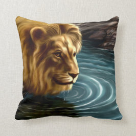 Goldener Löwenkopf Kissen