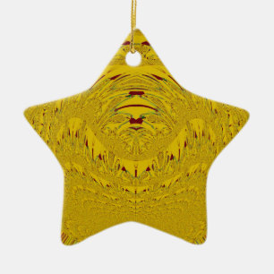 Goldener Löwenkopf-Kunstposter Keramikornament
