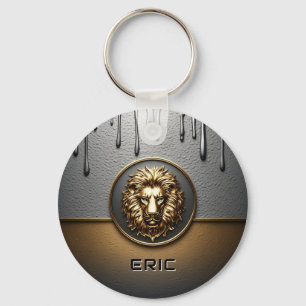 Goldener Löwenkopf mit tropfendem Metall 🦁 Schlüsselanhänger