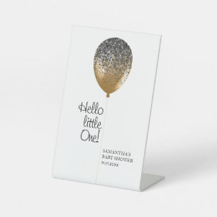 Goldener Luftballon-Baby-Feierparty Sockelschild