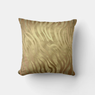 Goldener Luxus Luxuriöser Zebra Dschungel Safari G Kissen
