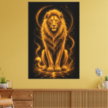 Goldener Majestätiger Löwe – Himmlisches Lichtfunk
