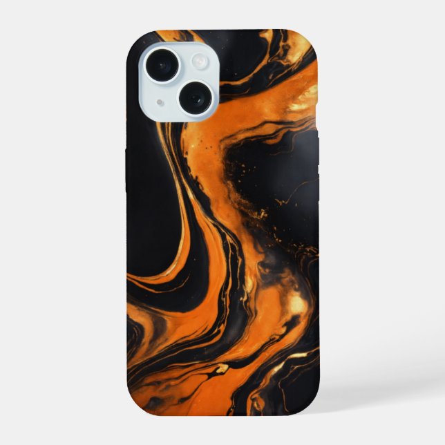 Goldener Marmor Luxe iPhone 15 Hülle (Rückseite)