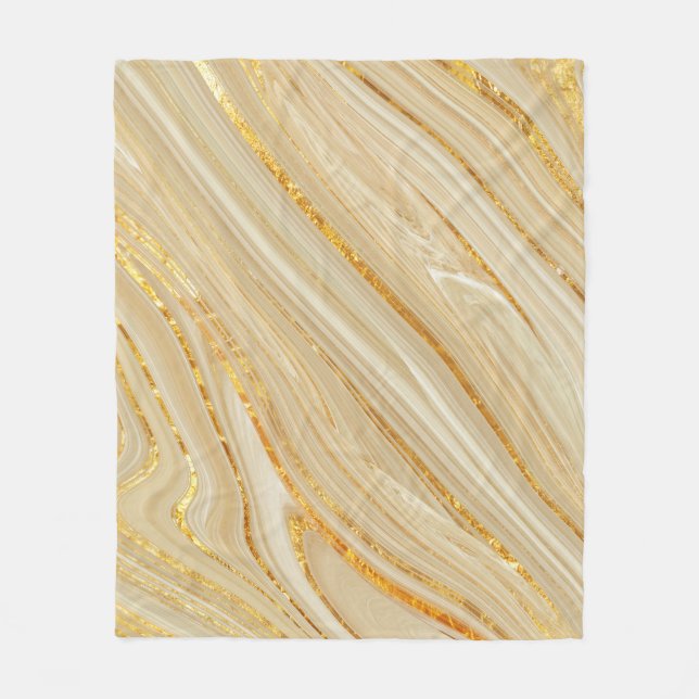 Goldener Marmor: luxuriöser Texturhintergrund. Fleecedecke (Vorderseite)