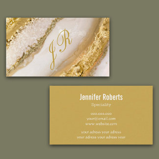 Goldener Marmor mit einem Monogramm Visitenkarte